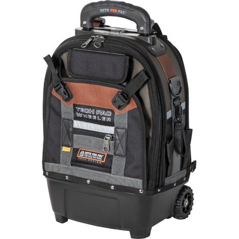 Le Sanitaire – Sac à dos à outils avec roulettes – Tissu PVC imprégné – 48 compartiments – Dimensions 610 x 360 x 280 mm – Poids 7,53 kg