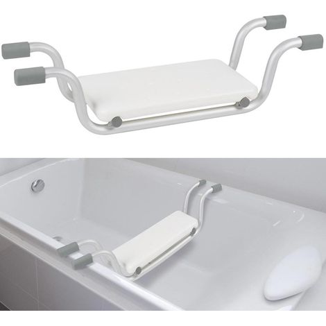 Sedia Sgabello Vasca Bagno Sediolina per Anziani Acciaio e Plastica Antiscivolo (1/5)