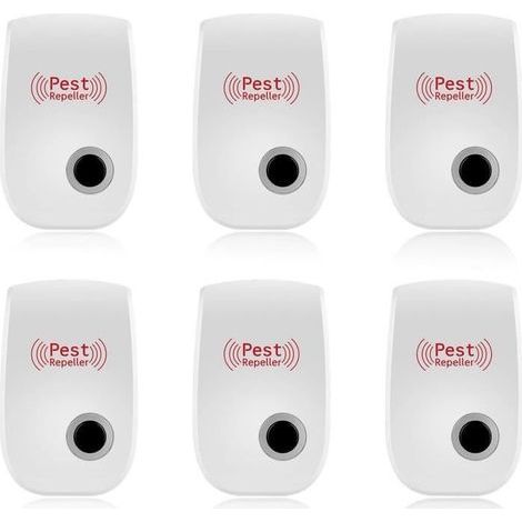 Lot de 6 répulsifs à ultrasons,Appareil Ultrason Souris,Répulsif électronique Moustiques Intérieur, Répulsif pour.[Q888] (1/4)