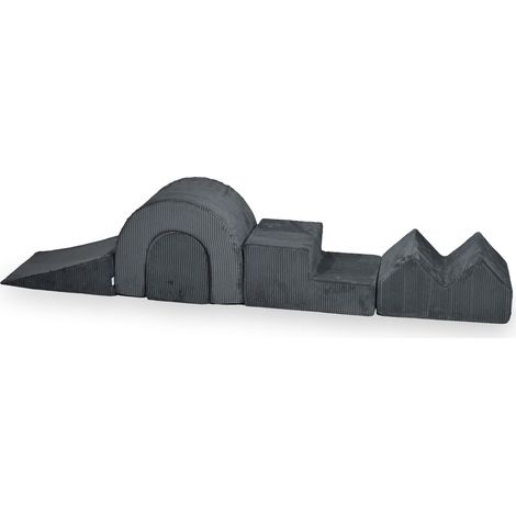 Aire de jeux en mousse 5 pièces Velours côtelé graphite (1/5)