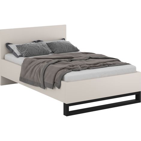 Cama Avicavu 118, Cachemira + Negro, Doble, 140x200, Aglomerado laminado, 148x209x94cm