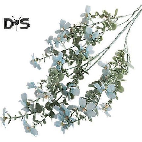 Fleur artificielle miniature en tissu de soie, facile d'entretien et créative, plante verte.bleu clair (1/5)