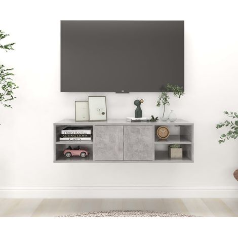 Wandregal Betongrau 102x30x29 cm Holzwerkstoff