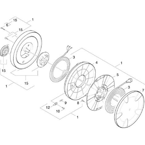 ENROULEUR CABLE ALIMENTATION COMPLET POUR NETTOYEUR HAUTE-PRESSION KARCHER - 42045130