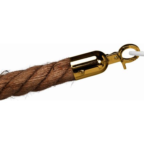 Cordon de séparation pour potelet de tapis rouge - Corde de bateau torsadée - Fermeture en laiton