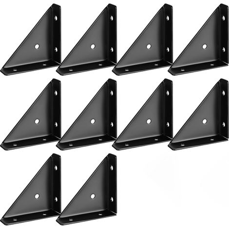 10 Angles Métal Noir 90° pour Meubles Fixation (1/5)