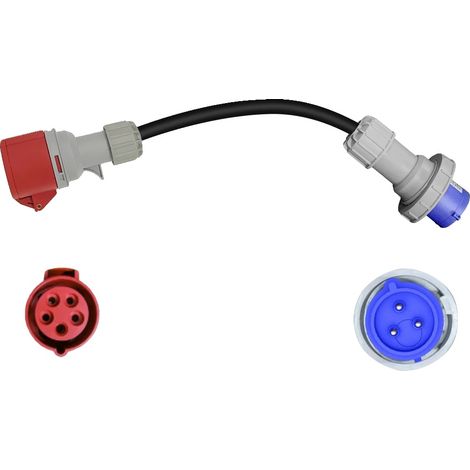 Cargador portátil, corriente de 32 A, resistente a la intemperie IP65, rojo CEE 32A a 32A (1/2)