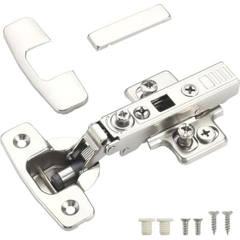 2 pièces Recouvrante charnières d'armoire avec charnière à fermeture amortie Réglage 4D (profondeur, côté, hauteur et vitesse de fermeture) Charnières à recouvrement complet (1/4)