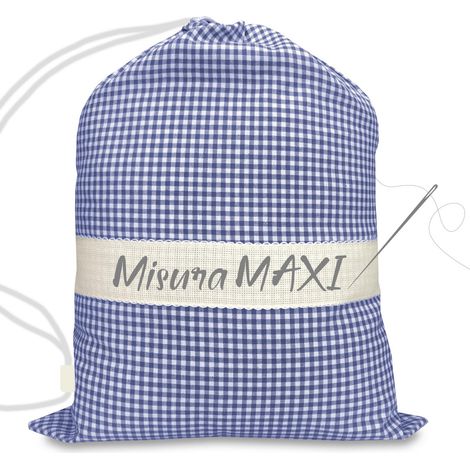 BEAUCOUP d'ASILE GRANDE taille MAXI cm. 35x60 à CARREAUX FILS TEINTS avec de la toile AÏDA à broder le nom de Bleu (1/2)