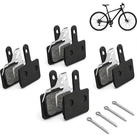 Paires Plaquettes de Frein Vélo Semi-Métalliques, Plaquettes de Frein à Disque avec Axes et Ressorts, Compatibles avec B01S B03S B05S, MT200 MT400 MT500 et, VTT, E-Bike et Ville (1/5)