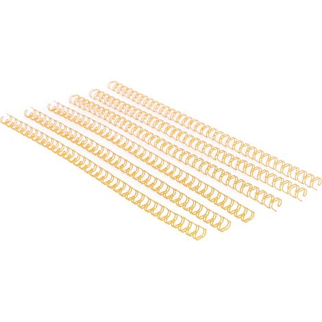 Kit de 100 anneaux métalliques à double boucle, capacité 20 feuilles, pas de 3:1, 34 boucles, diamètre 6,4 mm, pour papier A4, couleur or (1/5)
