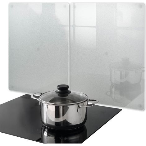 Crédence en verre dépoli pour cuisine moderne protection murale résistante chaleur et facile d’entretien 2x40x52 cm