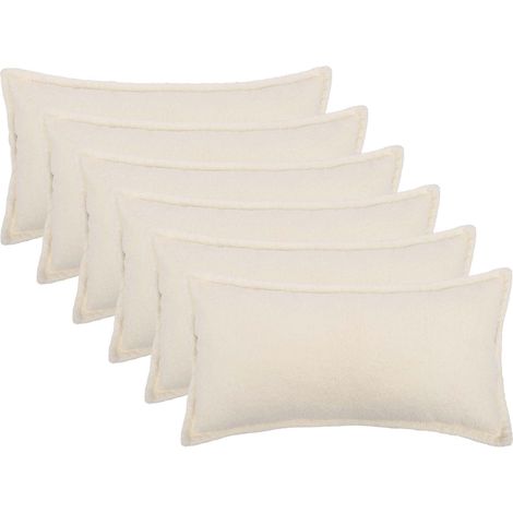 Kissenbezug 6 pcs HOUTEN Creme 40 x 80 cm Bouclé vidaXL