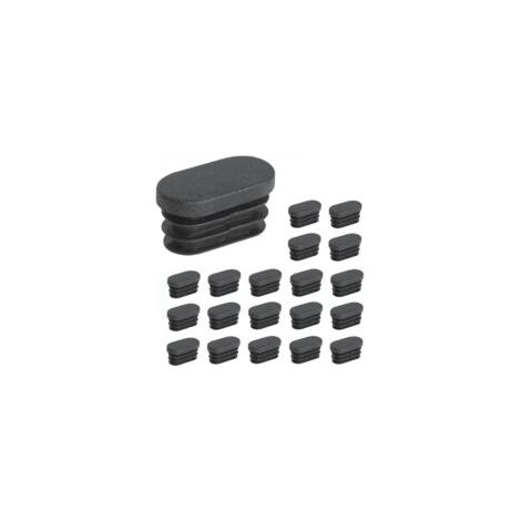 100 tapones de plástico, 15 x 30 mm, para tubos de patas de muebles, tapones ovalados para patas de sillas y tapones de plástico para tubos ovalados. - Crezuo (1/4)