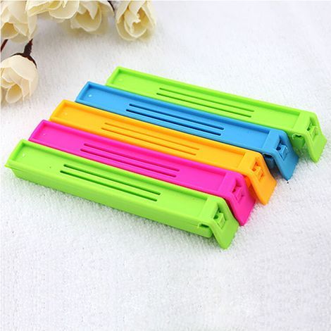Pack of 20 Bag Closure Clips, 11 cm, Random Color, Plastic,