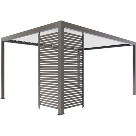 Paroi Ajourée Fixe Aluminium Gris 96cm Pour Pergola S et SV ORIAL Made in France (1/5)