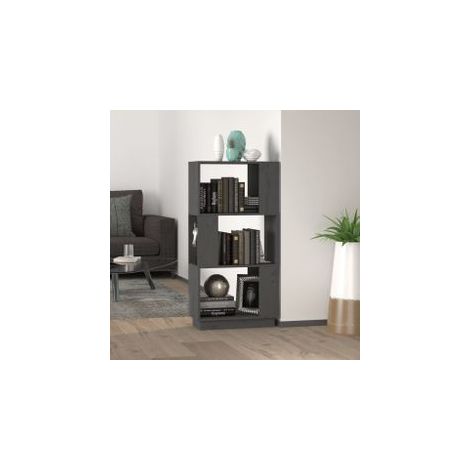 Bibliothèque-Séparateur de pièce Gris 51x25x101 Pin massif (1/5)