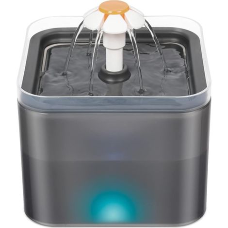 Fuente de agua para gatos y perros, dispensador de agua silencioso para gatos con filtro reemplazable, color gris. (1/5)