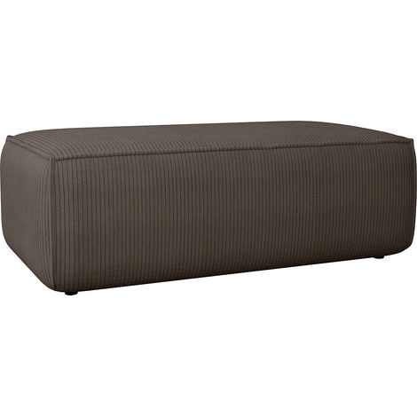 Pouf en velours côtelé marron AMELIA (1/3)