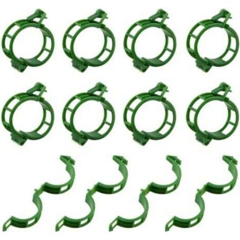 (Vert) 100 Pièces support de plante pour support de plante, clips d'attache de vigne en plastique, vignes pince fixe