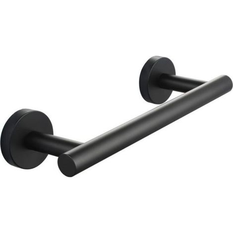 Porte Serviettes Mural - Acier Inoxydable - 23 cm - Salle De Bain - Noir - 1 Piece (1/5)