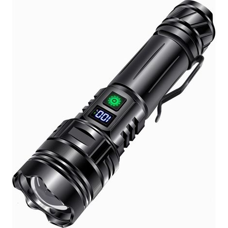 Lampe torche LED rechargeable, 30 000 lumens, ultra-puissante, 5 modes d'éclairage, étanche IP65, rechargeable, lampe tactique pour le camping, la randonnée et les situations d'urgence. (1/5)