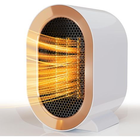 Radiateur soufflant, radiateur portable à économie d'énergie, radiateur de bureau portable à deux vitesses (blanc) (1/5)