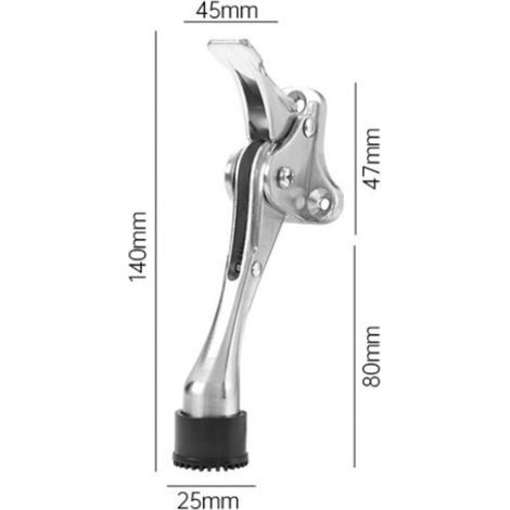 Door Stops, 140mm Long Heavy Duty Zinc Alloy Door Stopper Door Holder with Rubber Tip and Spring for Outdoor Patio Gate