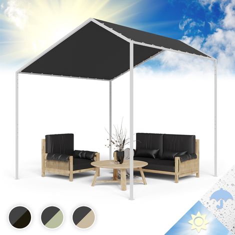Blumfeldt Pergola, Metall Pavillon mit Polyester Schrägdach, Sonnensegel mit Gestell, Überdachung Freistehend, Sonnenschutz für Garten und Terrasse, Gazebo Wasserdicht und Stabill, Aluminium-Rahmen (1/4)