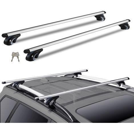 Barres transversales de toit universelles, 135 cm, barre supérieure de voiture en aluminium, compatible avec les rails latéraux surélevés, réglable avec verrous, pour SUV, berline, fourgonnette (1/5)