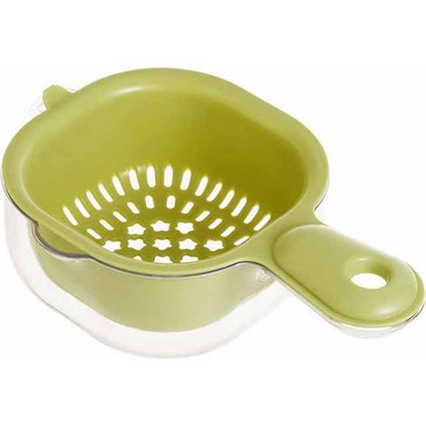 Panier De Lavage De Fruits Avec Passoire Panier D'égouttage De Cuisine À Double Couche Avec Poignée Petit Bol D'égouttage De Légumes Pour Fruits Et Tomates Et Raisins (1/5)