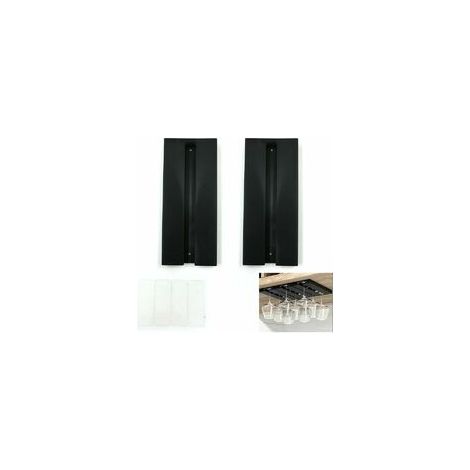 Support Verres à Vin - Acier Noir Sans Perçage - Pour Cuisine Et Bar - Capacité 6 Verres - 25x31x12cm (1/5)