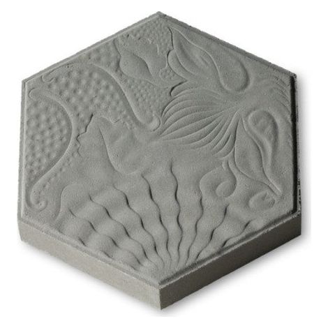 Panot Hexagonal Laguardia Relieve - el clásico de Barcelona en gris y verde - 25 × 14,4 × 3 cm - Unidad - Verde / gris (1/3)