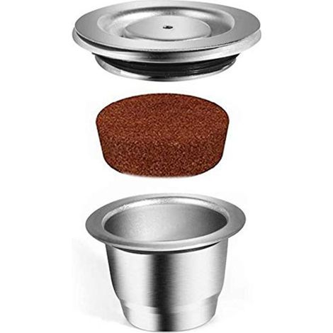 Ein Set wiederverwendbarer Edelstahl-Kaffeekapselfilter (wie abgebildet), geeignet für ICAFILAS-Kaffeekapseln.