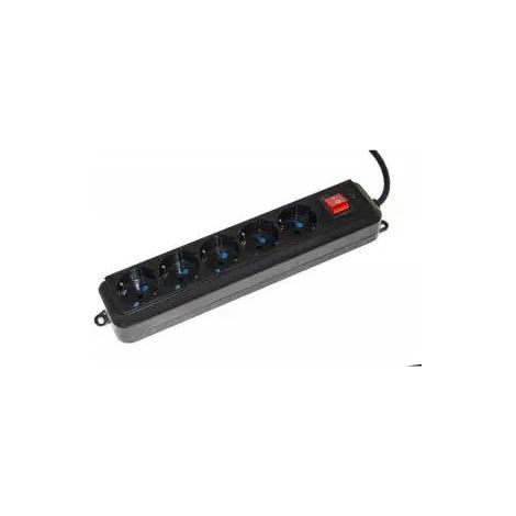 Link Multipresa 5 Prese Universali Ita-Schuko 10-16A Spina 16-A con Interruttore Nera con Protezione Contro Sovraccarichi (1/4)
