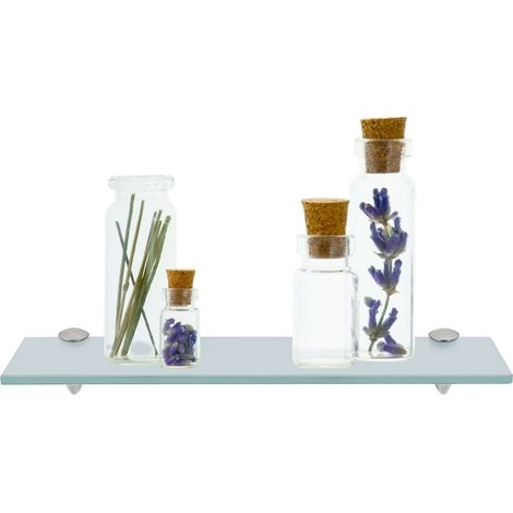 Mensola da parete in vetro 60 x 10 cm x 8 mm Satin Per cucine e bagni