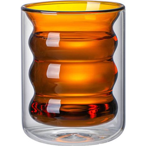 Tasse En Verre Double Paroi - 220 ml - Résistante À La Chaleur - Paroi Intérieure En Spirale 3D - Pour Bureau Maison École (1/5)