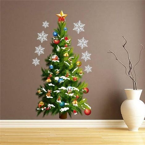 Autocollants Mural Arbre de Noël Décorations Amovibles pour Fenêtre (1/5)