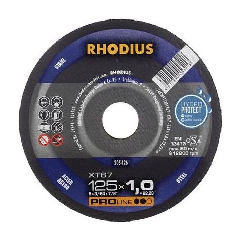 Disco de corte Rhodius xt67 125 mm 10 unidades acero