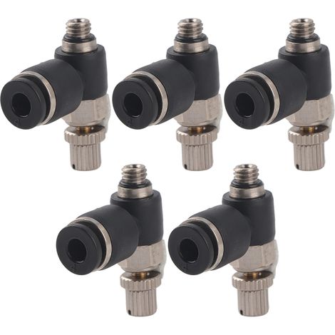 Vanne papillon des gaz à angle droit de type L, vanne de régulation de débit d'air coudée à connexion rapide et pratique 4-M5 (1/5)