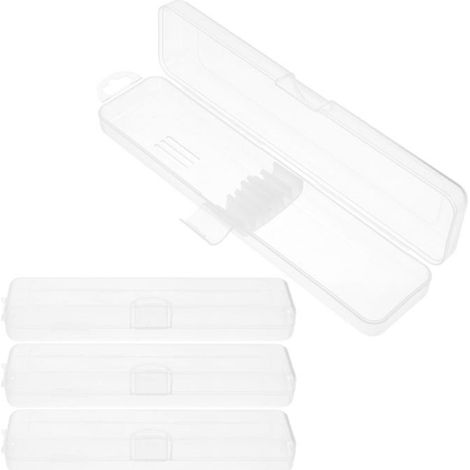 Lot de 4 boîtes en verre transparentes pour pailles de voyage en papier, étanches. (1/5)