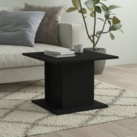 Table basse Table de salon Bout de canapé Noir 55,5x55,5x40 cm Aggloméré 74825 (1/5)