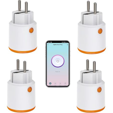 Enchufes inteligentes - Enchufe inteligente Zigbee con función de medición y temporizador, control por aplicación Tuya, notificaciones push, requiere hub Zigbee, toma de 16A, compatible con Alexa y Go (1/5)