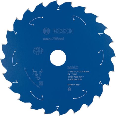 Lame de scie circulaire Expert for Wood Bosch pour scies à onglet sans fil 216 x 1,7 x 30 mm 24 - 2608644518 (1/5)
