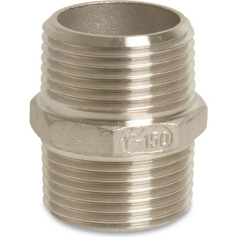 Double Mamelon Fileté Inox 1/4" AG