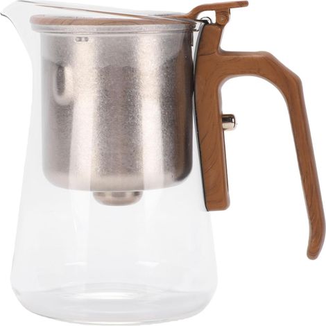 600ml Ti Infuser Teapot with Precision Tea Separator Cups, Glass Teapot Set with Magnetic Flip-Top Lid, Floating Mechanism, ABS Handle (1/5)