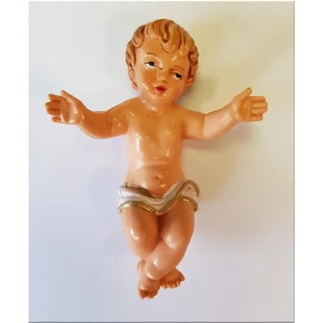 Gesù Bambino per presepe in plastica colorato 7 cm