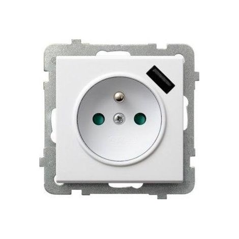 Ospel Sonata prise encastrable blanche avec chargeur USB