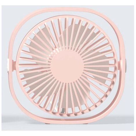Petit ventilateur USB portable silencieux alimenté par USB uniquement (sans batterie), refroidissement, 3 vitesses, réglable, pivotant à 360°, pour la maison, le bureau, la chambre, Rose (1/4)
