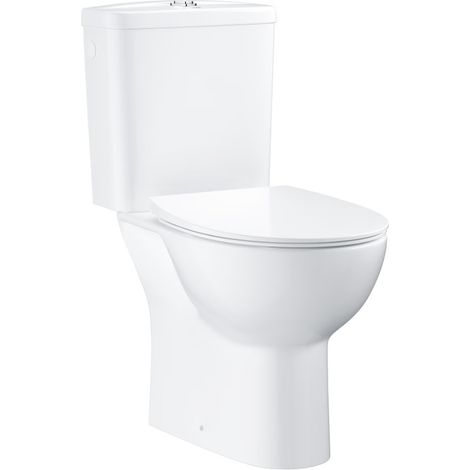 Bau Ceramic set WC da appoggio completo senza brida con sedile ultra-sottile SoftClose, bianco (39904000)